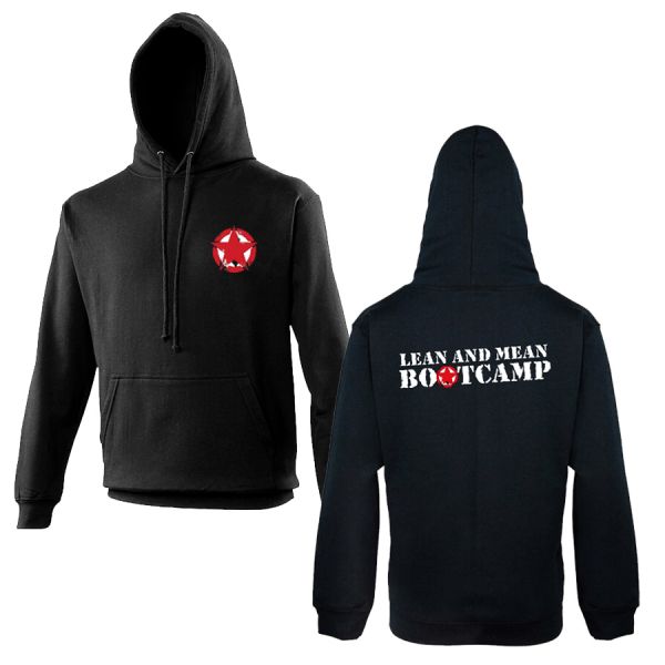 Lean and Mean Bootcamp College Hooded Top (Jet Black) AWDis (JH001)