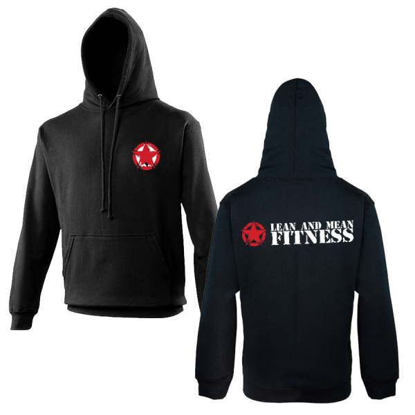 Lean and Mean Fitness College Hooded Top (Jet Black) AWDis (JH001)